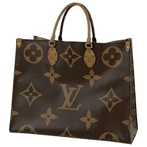 Louis Vuitton On the Go Shoulder Bag Monogram Giant Tote Reverse Brown
